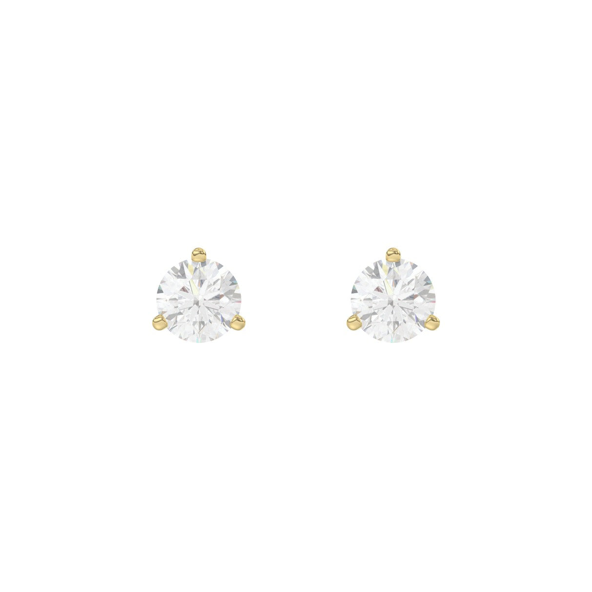 14K Yellow Gold 1.00CT Round Diamond Solitaire Earrings For Women Classic Diamond Stud Earrings