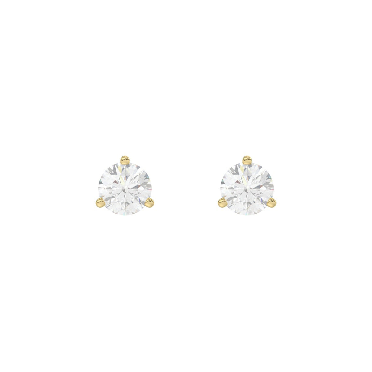 14K Yellow Gold 1.00CT Round Diamond Solitaire Earrings For Women Classic Diamond Stud Earrings