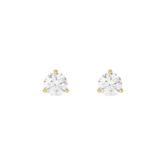 14K Yellow Gold 1.00CT Round Diamond Solitaire Earrings For Women Classic Diamond Stud Earrings