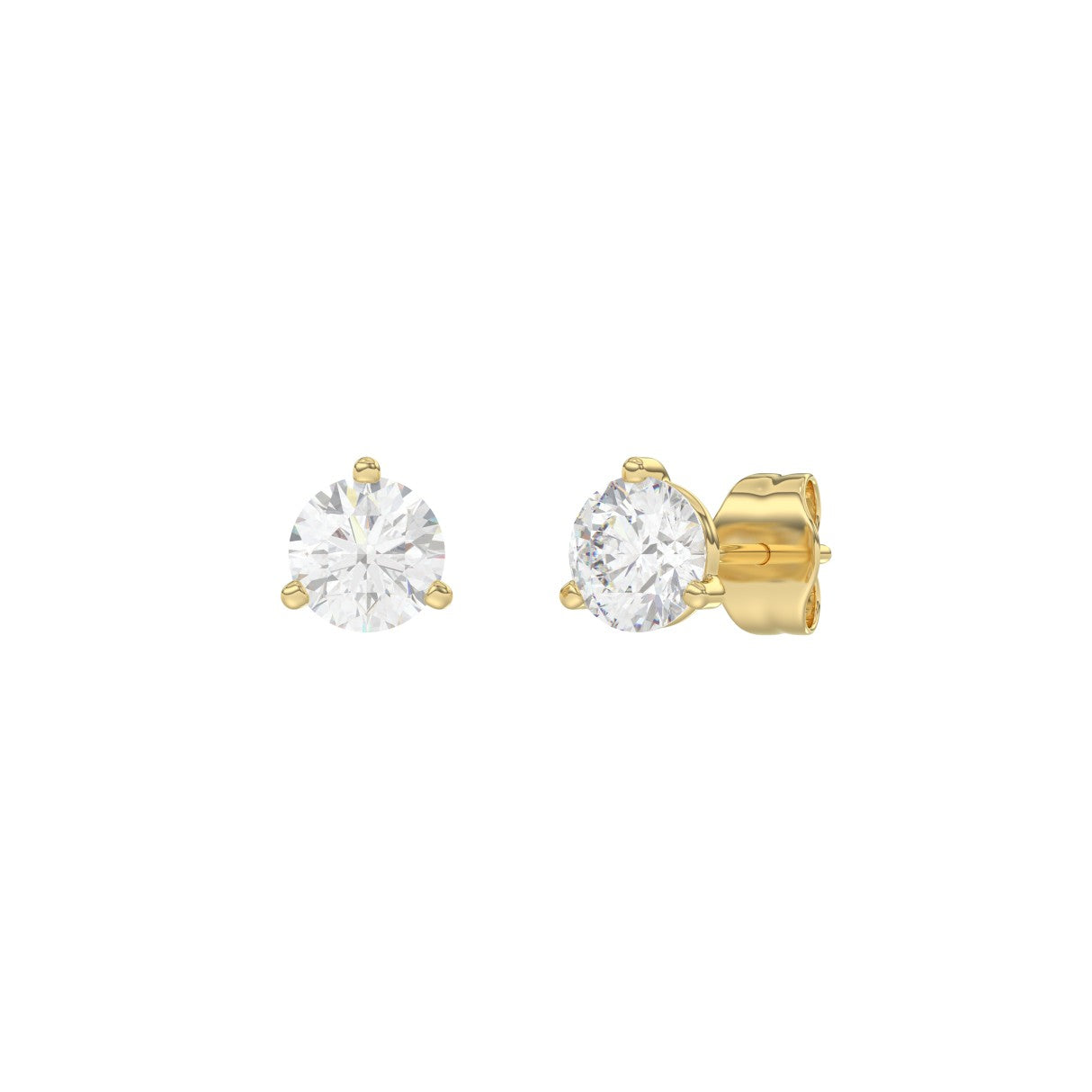 14K Yellow Gold 1.00CT Round Diamond Solitaire Earrings For Women Classic Diamond Stud Earrings