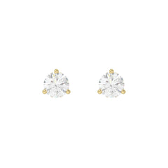14K Yellow Gold 1 1/2Ct Round Diamond Solitaire Earrings For Women Classic Diamond Stud Earrings