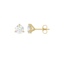 14K Yellow Gold 1 1/2Ct Round Diamond Solitaire Earrings For Women Classic Diamond Stud Earrings
