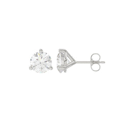 14K White Gold 2.00CT Round Brilliant Diamond Solitaire Stud Earrings for Women Fine Jewelry
