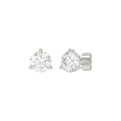 14K White Gold 2.00CT Round Brilliant Diamond Solitaire Stud Earrings for Women Fine Jewelry