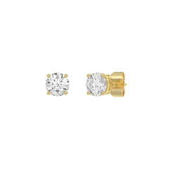 14K Yellow Gold 1.00 Ct Round Brilliant Diamond Stud Earrings Lab Grown Diamond Solitaire Earrings For Women Fine Jewelry Gift
