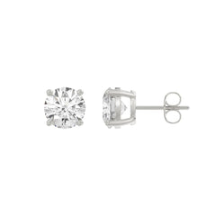 14K White Gold 3.00 Ct Round Brilliant Diamond Stud Earrings Lab Grown Diamond Solitaire Earrings For Women Fine Jewelry Gift