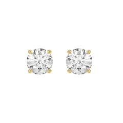 14K Yellow Gold 4.00 Ct Lab Grown Round Diamond Stud Earrings Brilliant Cut Diamond Earrings For Women