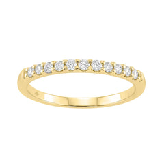 Elegant 14K Yellow Gold Ladies Diamond Wedding Band With 1/4Ct Round Diamonds