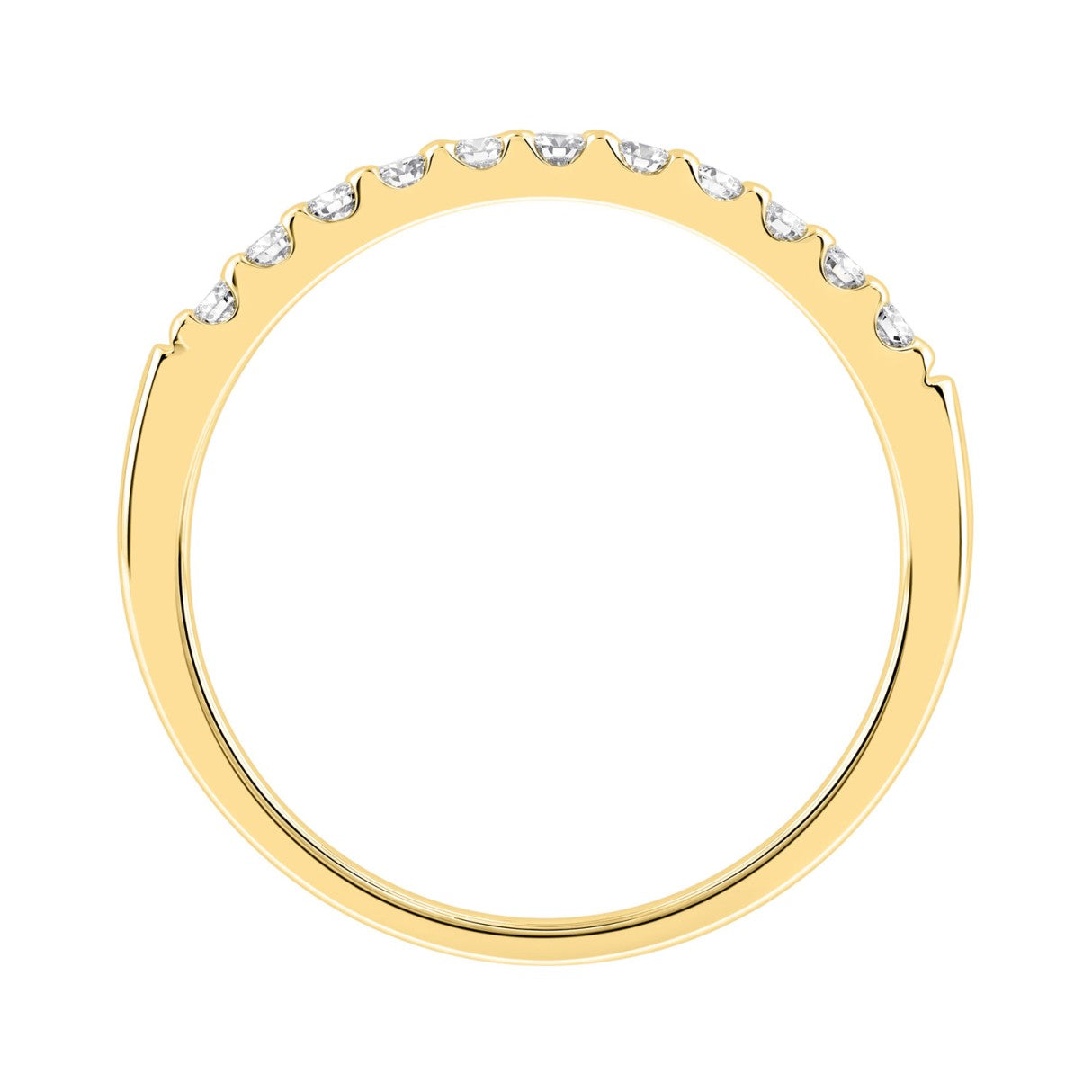 Elegant 14K Yellow Gold Ladies Diamond Wedding Band With 1/4Ct Round Diamonds