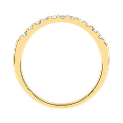 Elegant 14K Yellow Gold Ladies Diamond Wedding Band With 1/4Ct Round Diamonds