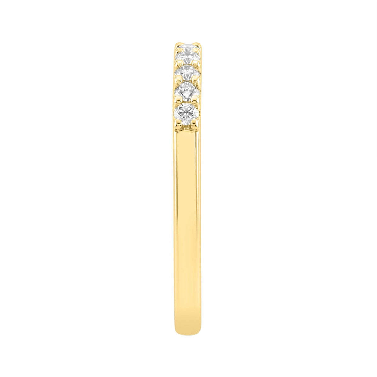 Elegant 14K Yellow Gold Ladies Diamond Wedding Band With 1/4Ct Round Diamonds