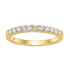 Elegant 14K Yellow Gold Ladies Diamond Wedding Band With 1/3Ct Round Diamonds