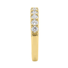 Elegant 14K Yellow Gold Ladies Diamond Wedding Band With 0.75Ctct Round Diamonds
