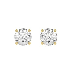 14K Yellow Gold 5.00 Ct Lab Grown Round Diamond Stud Earrings Brilliant Cut Diamond Earrings For Women