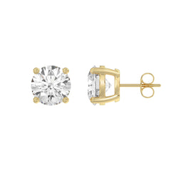 14K Yellow Gold 5.00 Ct Lab Grown Round Diamond Stud Earrings Brilliant Cut Diamond Earrings For Women