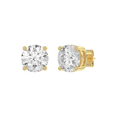14K Yellow Gold 5.00 Ct Lab Grown Round Diamond Stud Earrings Brilliant Cut Diamond Earrings For Women