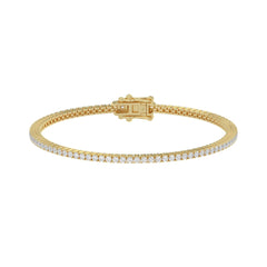 14K Yellow Gold 2.00CT Round Diamond Four-Prong Tennis Bracelet For Women Classic Diamond Bracelet