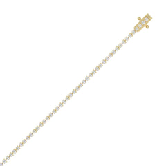 14K Yellow Gold 2.00CT Round Diamond Three-Prong Tennis Bracelet For Women Classic Diamond Bracelet
