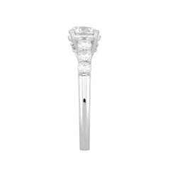 LADIES RING 1 1/2CT ROUND DIAMOND 14K WHITE GOLD (CENTER STONE ROUND DIAMOND 1CT)
