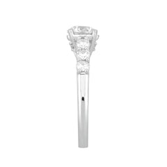 LADIES RING 1 1/2CT ROUND DIAMOND 14K WHITE GOLD (CENTER STONE ROUND DIAMOND 1CT)