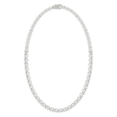 LADIES NECKLACE 19 1/2CT ROUND/PEAR/MARQUISE DIAMOND 14K WHITE GOLD
