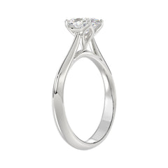LADIES SOLITAIRE RING 1CT OVAL DIAMOND 14K WHITE GOLD