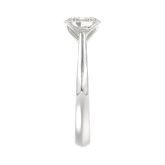 LADIES SOLITAIRE RING 1CT OVAL DIAMOND 14K WHITE GOLD