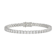 LADIES BRACELET 5CT ROUND DIAMOND 14K WHITE GOLD