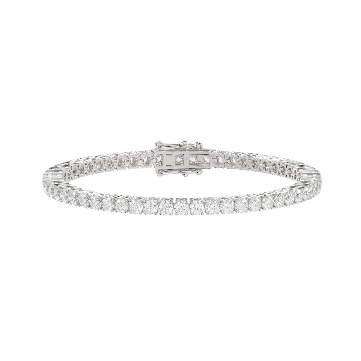 LADIES BRACELET 5CT ROUND DIAMOND 14K WHITE GOLD