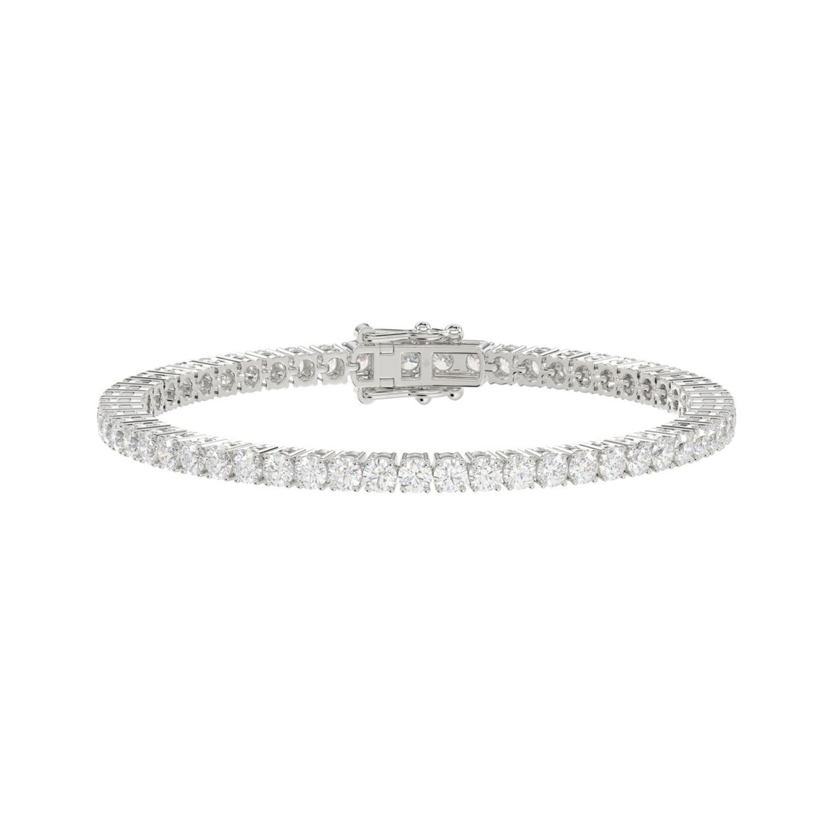 LADIES BRACELET 5CT ROUND DIAMOND 14K WHITE GOLD