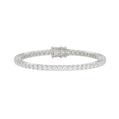 LADIES BRACELET 5CT ROUND DIAMOND 14K WHITE GOLD
