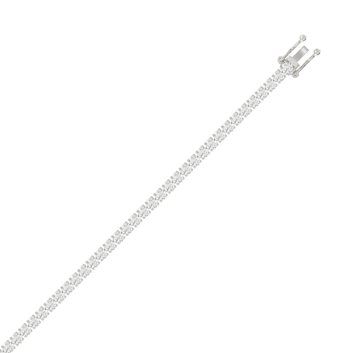 LADIES BRACELET 5CT ROUND DIAMOND 14K WHITE GOLD