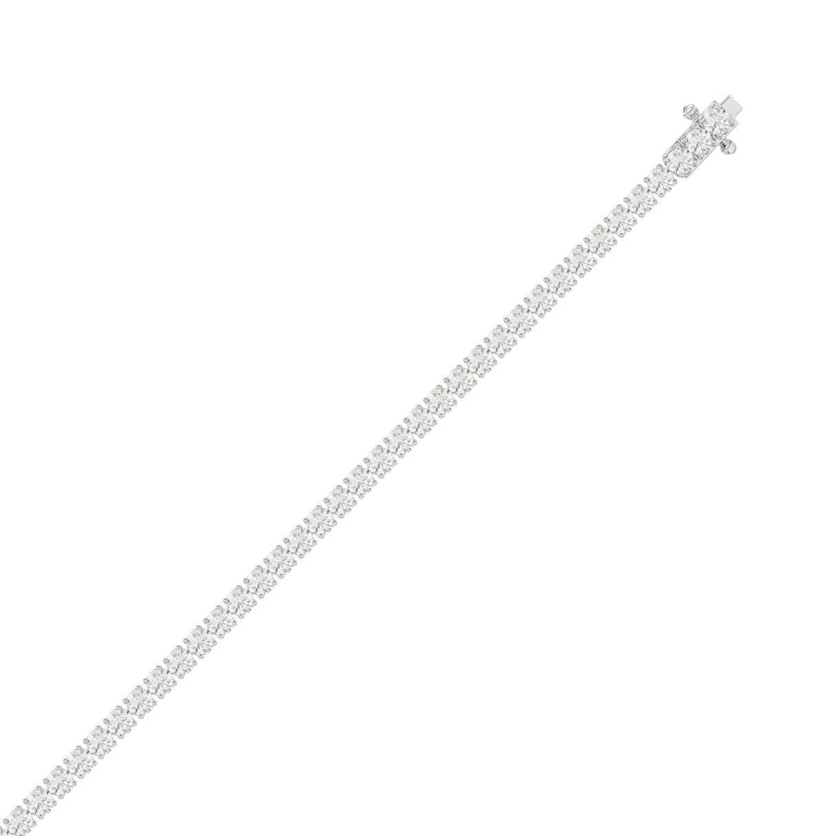 LADIES BRACELET 5CT ROUND DIAMOND 14K WHITE GOLD