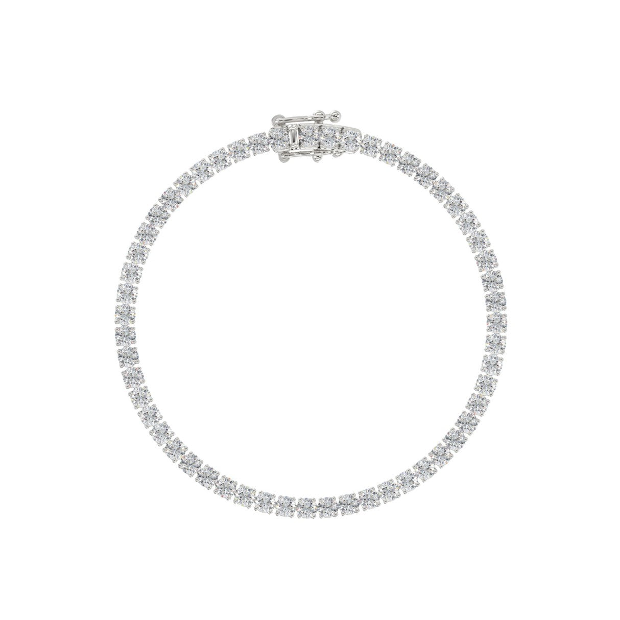 LADIES BRACELET 5CT ROUND DIAMOND 14K WHITE GOLD
