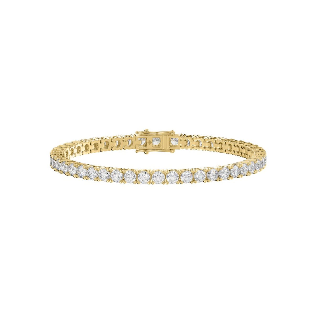 LADIES BRACELET 5CT ROUND DIAMOND 14K YELLOW GOLD