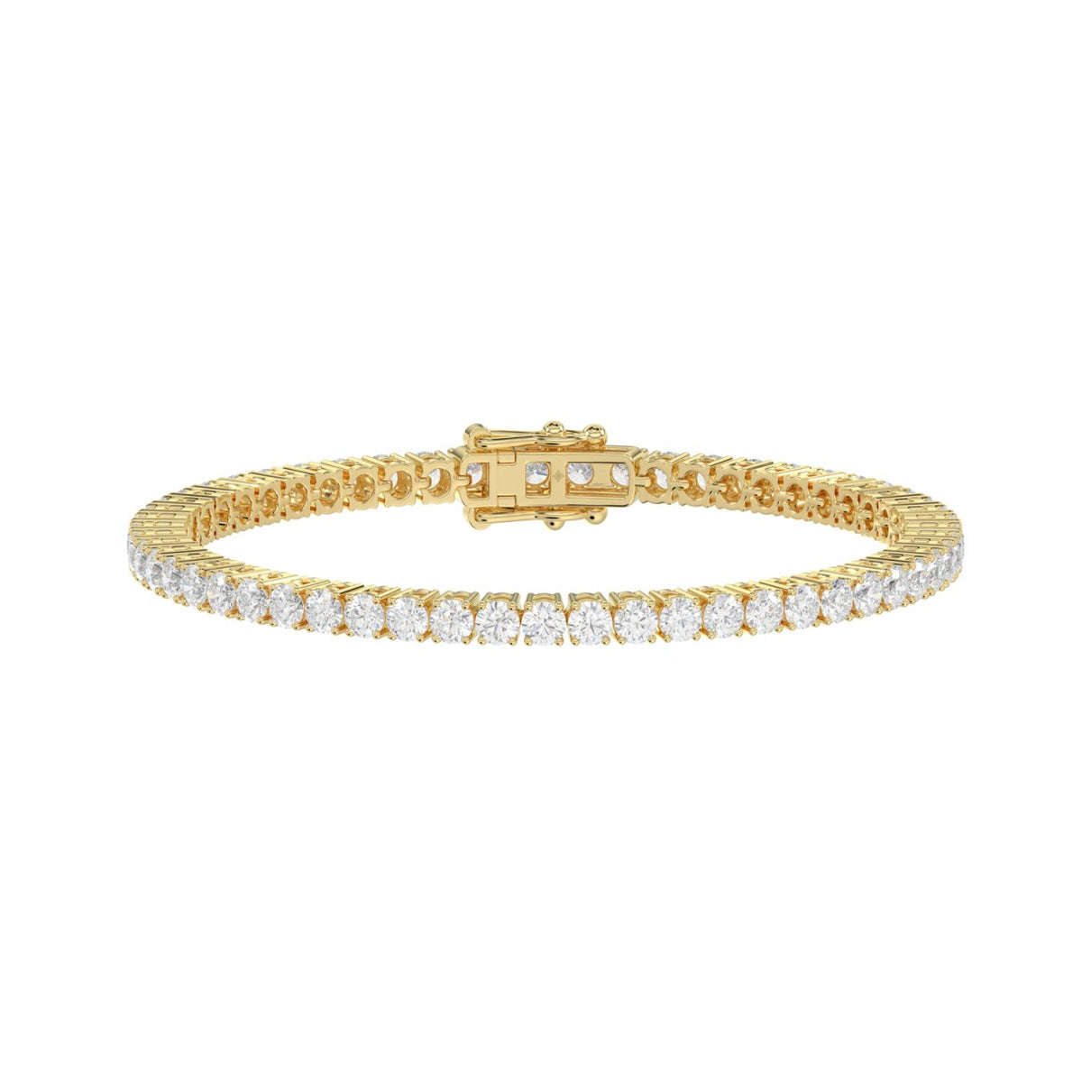 LADIES BRACELET 5CT ROUND DIAMOND 14K YELLOW GOLD
