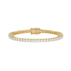 LADIES BRACELET 5CT ROUND DIAMOND 14K YELLOW GOLD