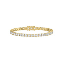 LADIES BRACELET 5CT ROUND DIAMOND 14K YELLOW GOLD