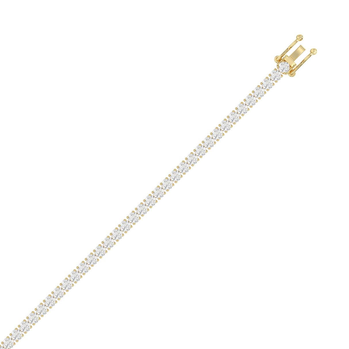LADIES BRACELET 5CT ROUND DIAMOND 14K YELLOW GOLD