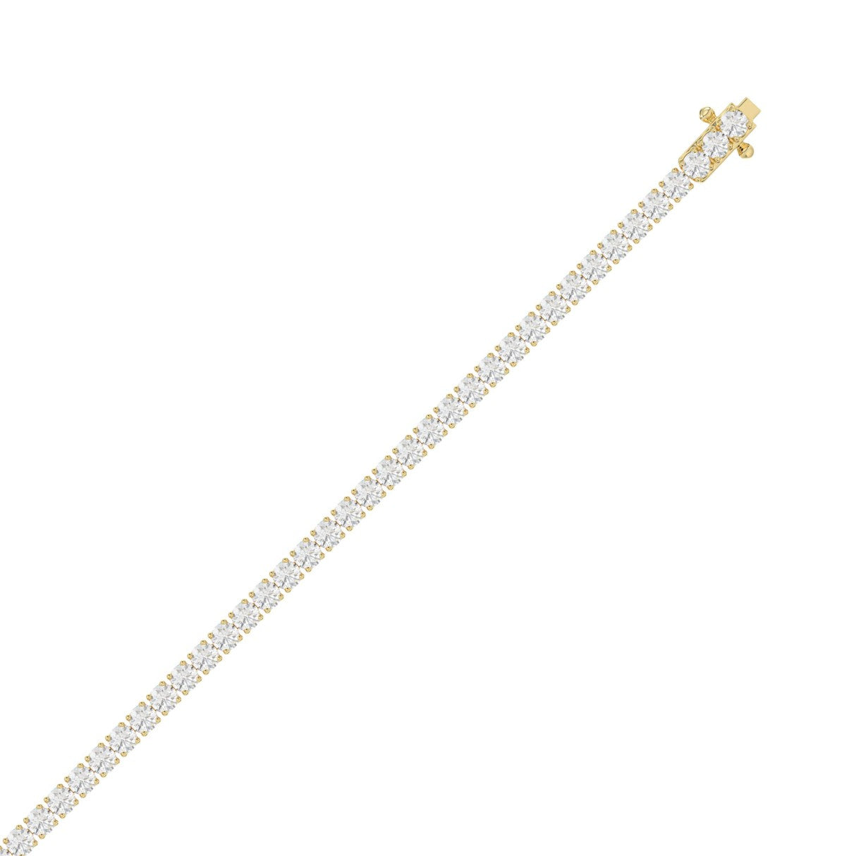 LADIES BRACELET 5CT ROUND DIAMOND 14K YELLOW GOLD