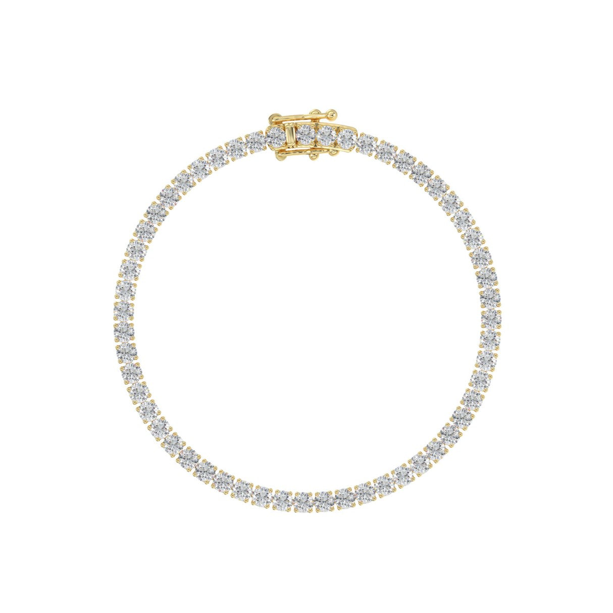 LADIES BRACELET 5CT ROUND DIAMOND 14K YELLOW GOLD