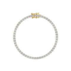 LADIES BRACELET 5CT ROUND DIAMOND 14K YELLOW GOLD